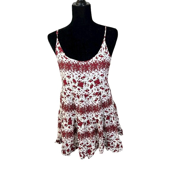 Brandy Melville Rose Jada Floral Open Back Mini Dress Tunic Women's One Size - Picture 1 of 7